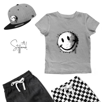 Bügelbild - " Smilie - black/white "